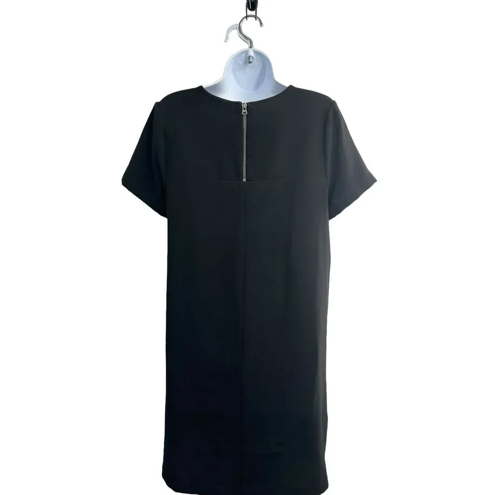 Felicity &‎ Coco Black Short Sleeve Shift Dress Small